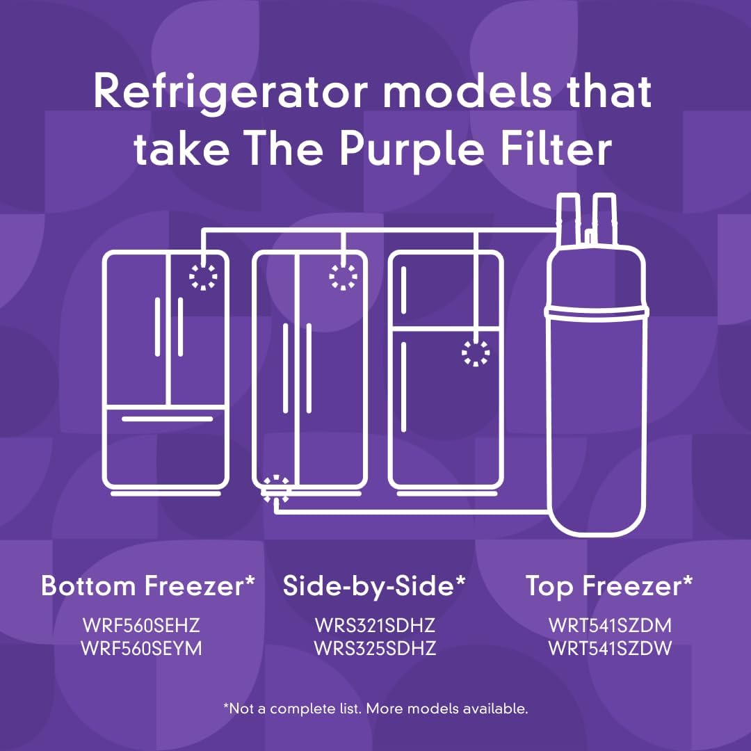 everydrop by Whirlpool Ice and Water Refrigerator Filter 1, EDR1RXD1, Single-Pack , Purple