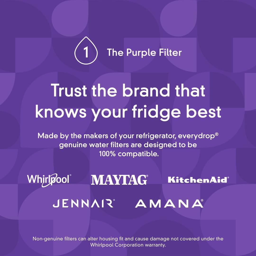 everydrop by Whirlpool Ice and Water Refrigerator Filter 1, EDR1RXD1, Single-Pack , Purple